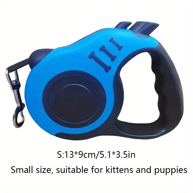 One Double Switch Pet Retractable Leash Colorful Bone Pattern Dog Nylon Rope