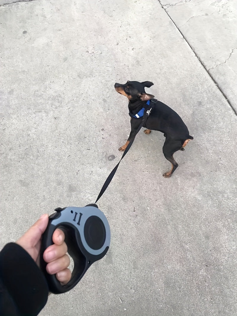 One Double Switch Pet Retractable Leash Colorful Bone Pattern Dog Nylon Rope