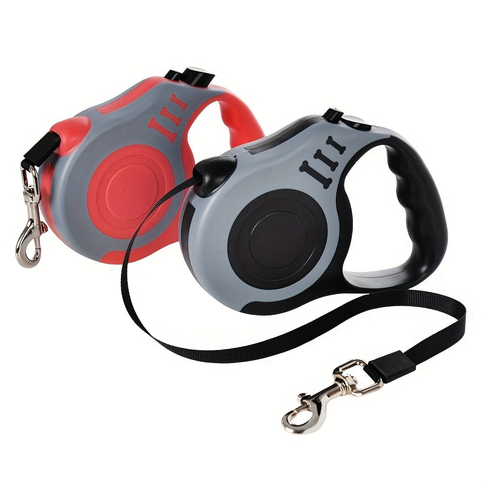 One Double Switch Pet Retractable Leash Colorful Bone Pattern Dog Nylon Rope