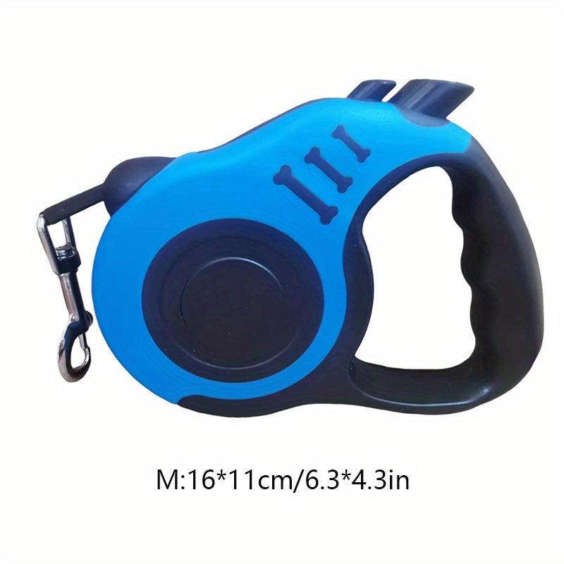 One Double Switch Pet Retractable Leash Colorful Bone Pattern Dog Nylon Rope