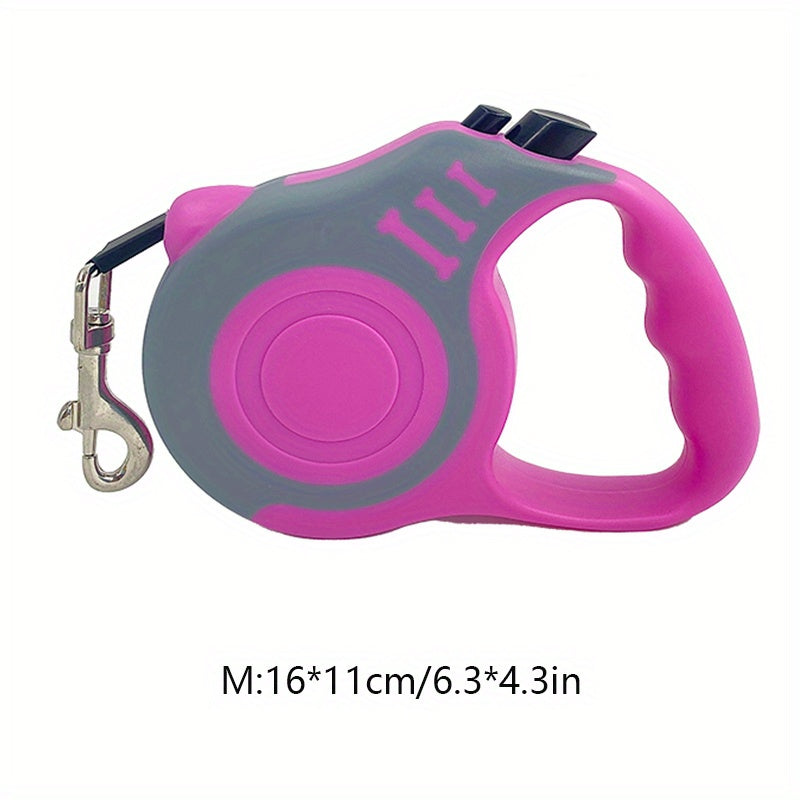 One Double Switch Pet Retractable Leash Colorful Bone Pattern Dog Nylon Rope