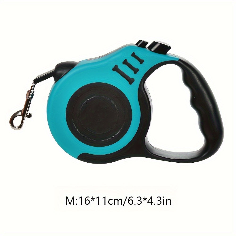 One Double Switch Pet Retractable Leash Colorful Bone Pattern Dog Nylon Rope