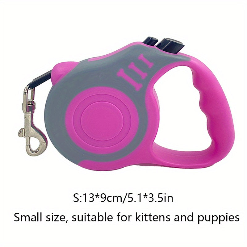 One Double Switch Pet Retractable Leash Colorful Bone Pattern Dog Nylon Rope