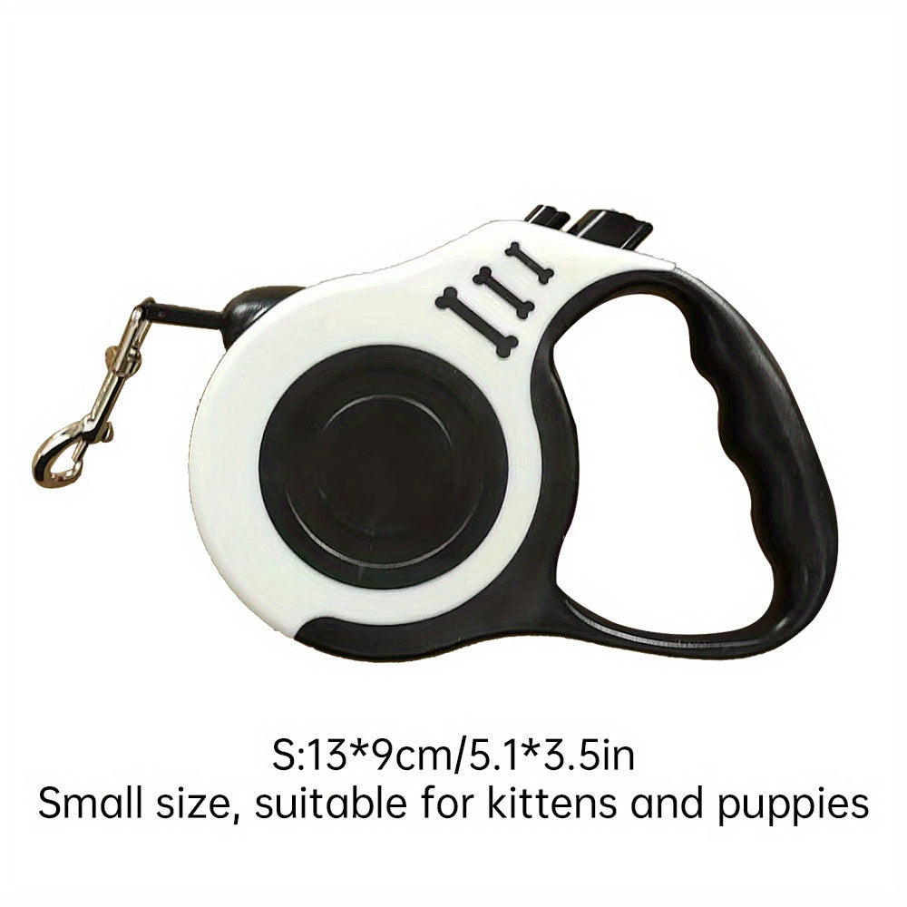 One Double Switch Pet Retractable Leash Colorful Bone Pattern Dog Nylon Rope