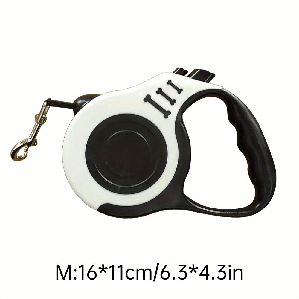 One Double Switch Pet Retractable Leash Colorful Bone Pattern Dog Nylon Rope