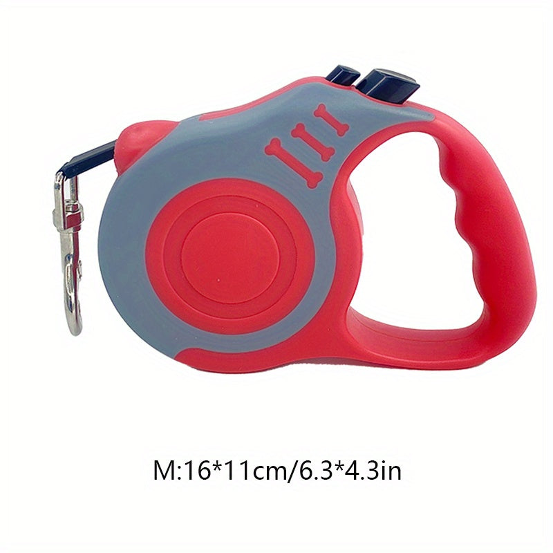 One Double Switch Pet Retractable Leash Colorful Bone Pattern Dog Nylon Rope