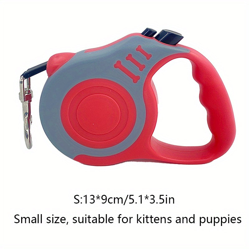 One Double Switch Pet Retractable Leash Colorful Bone Pattern Dog Nylon Rope