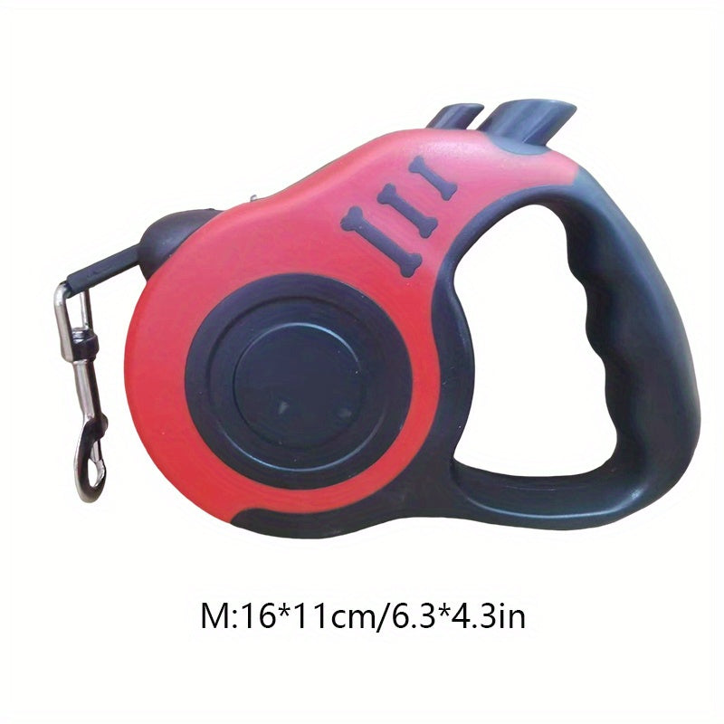 One Double Switch Pet Retractable Leash Colorful Bone Pattern Dog Nylon Rope