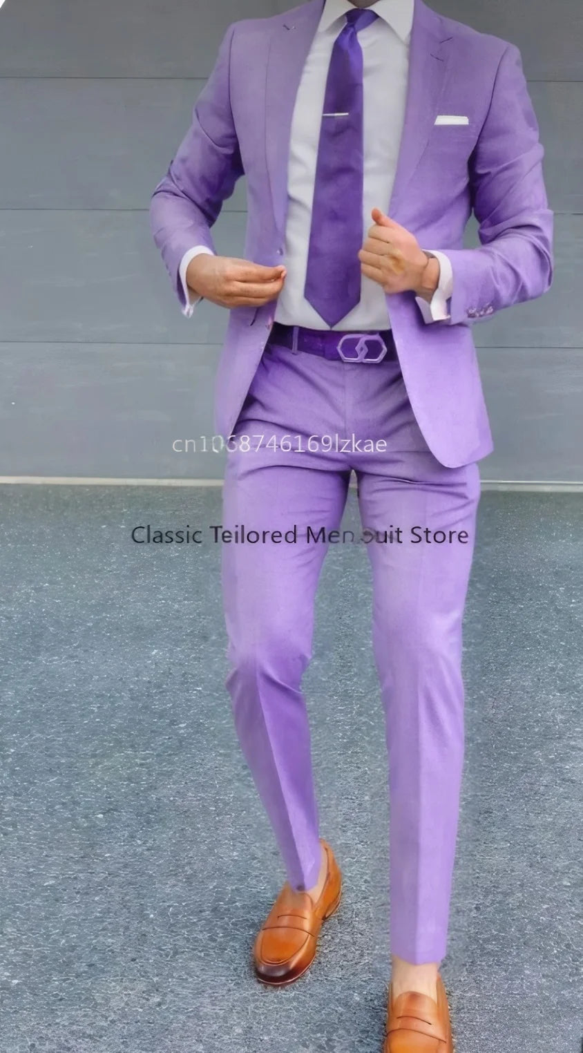 Men's Suit 2 Piece Suit Jacket Pants Formal Wedding Tuxedo Groom Clothes Custom Color Blazer XS-5XL