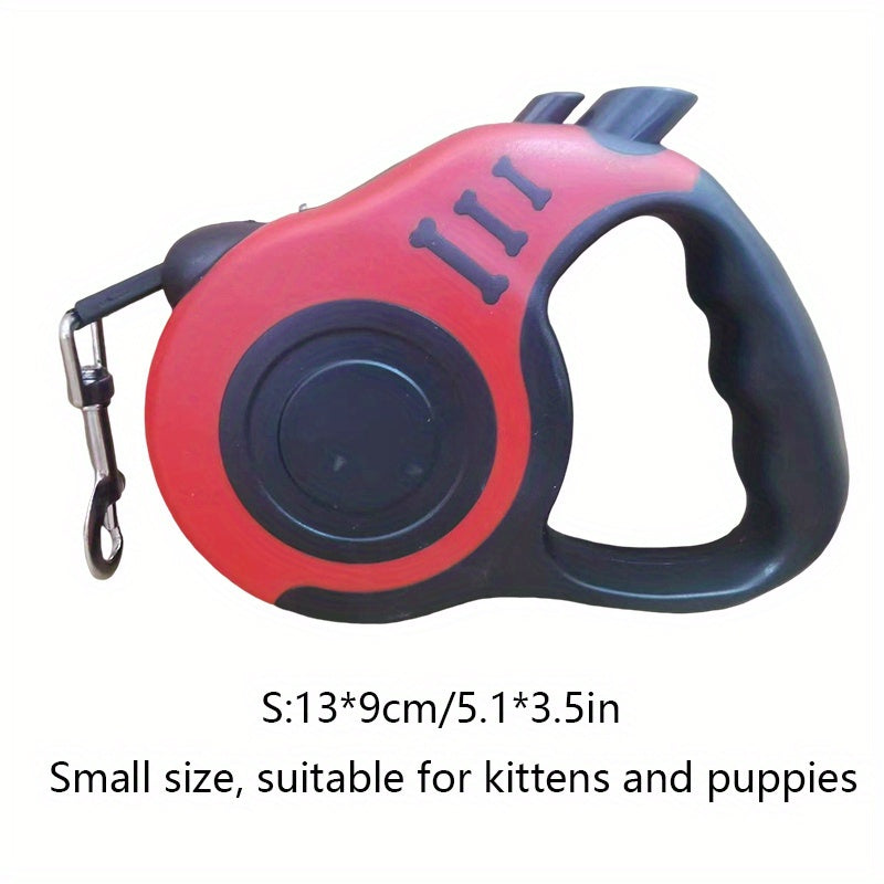 One Double Switch Pet Retractable Leash Colorful Bone Pattern Dog Nylon Rope