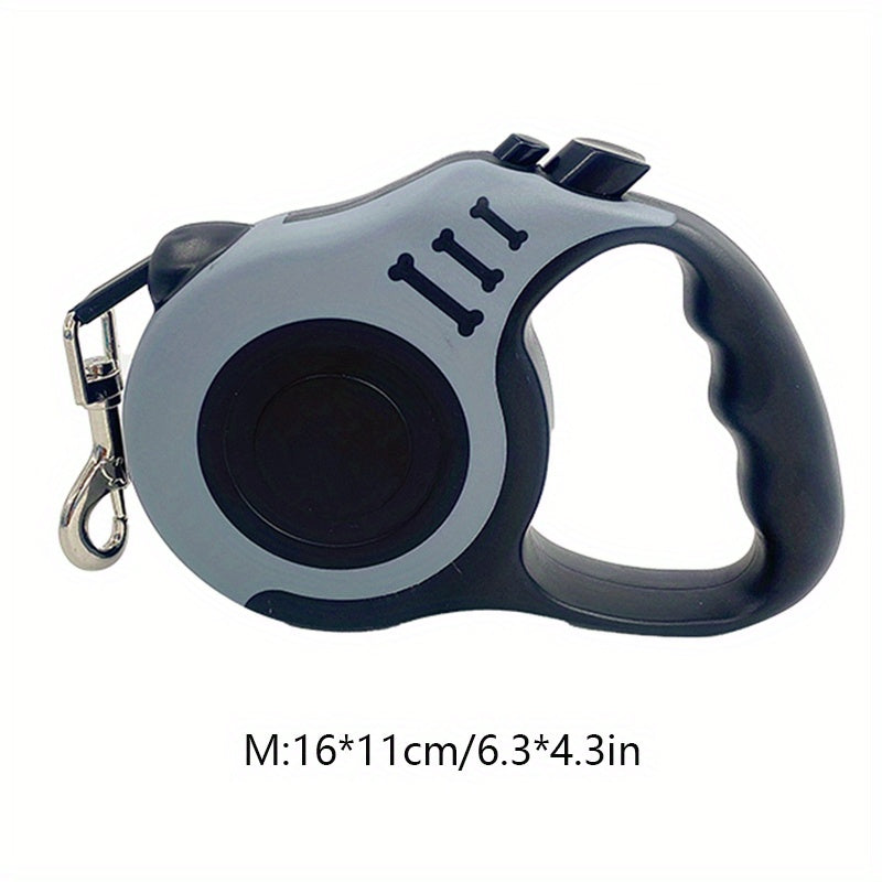 One Double Switch Pet Retractable Leash Colorful Bone Pattern Dog Nylon Rope