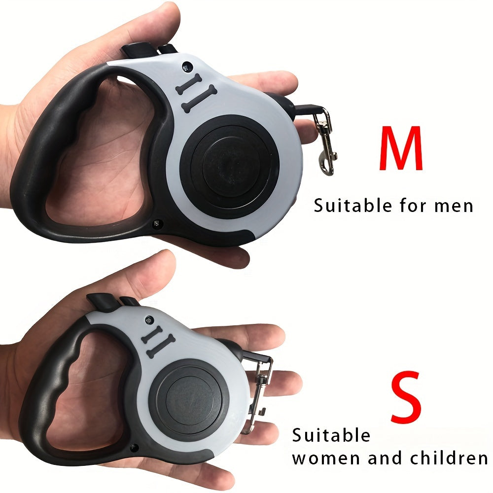 One Double Switch Pet Retractable Leash Colorful Bone Pattern Dog Nylon Rope