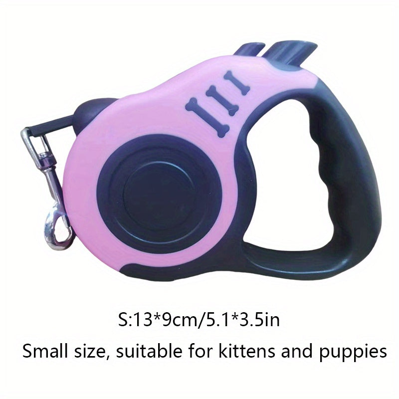 One Double Switch Pet Retractable Leash Colorful Bone Pattern Dog Nylon Rope