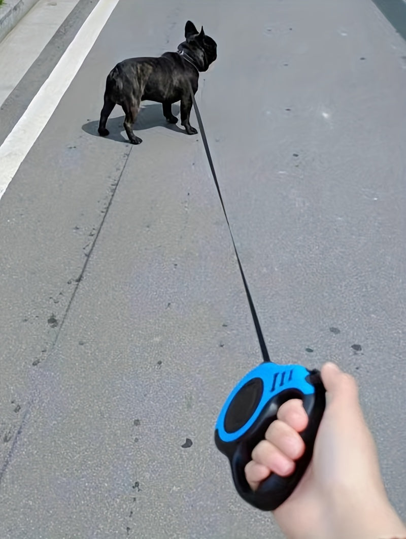One Double Switch Pet Retractable Leash Colorful Bone Pattern Dog Nylon Rope