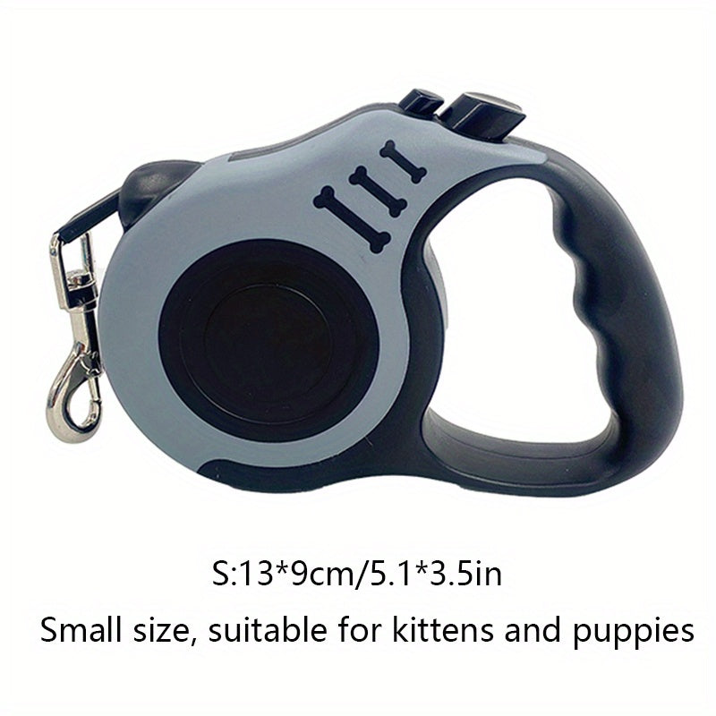 One Double Switch Pet Retractable Leash Colorful Bone Pattern Dog Nylon Rope