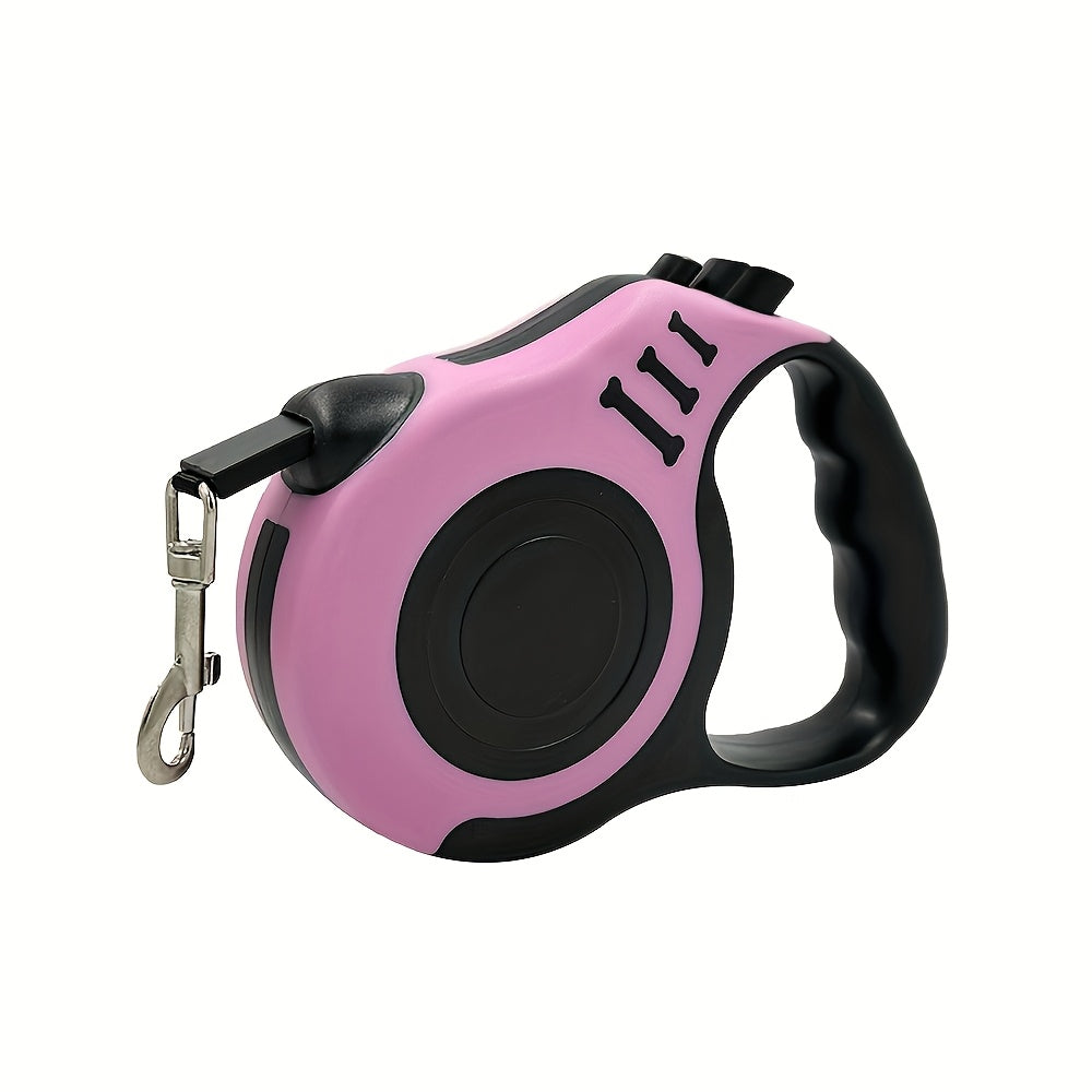 One Double Switch Pet Retractable Leash Colorful Bone Pattern Dog Nylon Rope