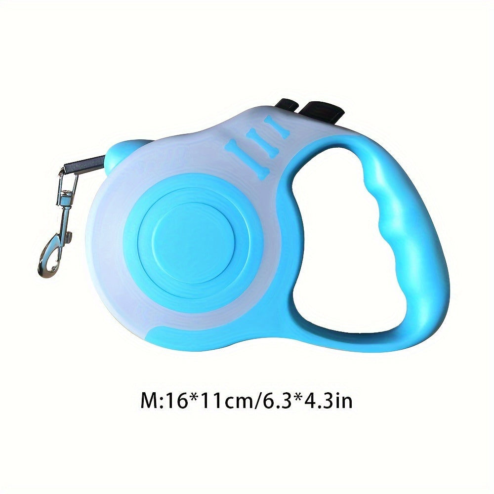 One Double Switch Pet Retractable Leash Colorful Bone Pattern Dog Nylon Rope
