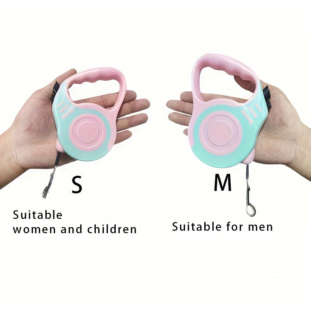 One Double Switch Pet Retractable Leash Colorful Bone Pattern Dog Nylon Rope
